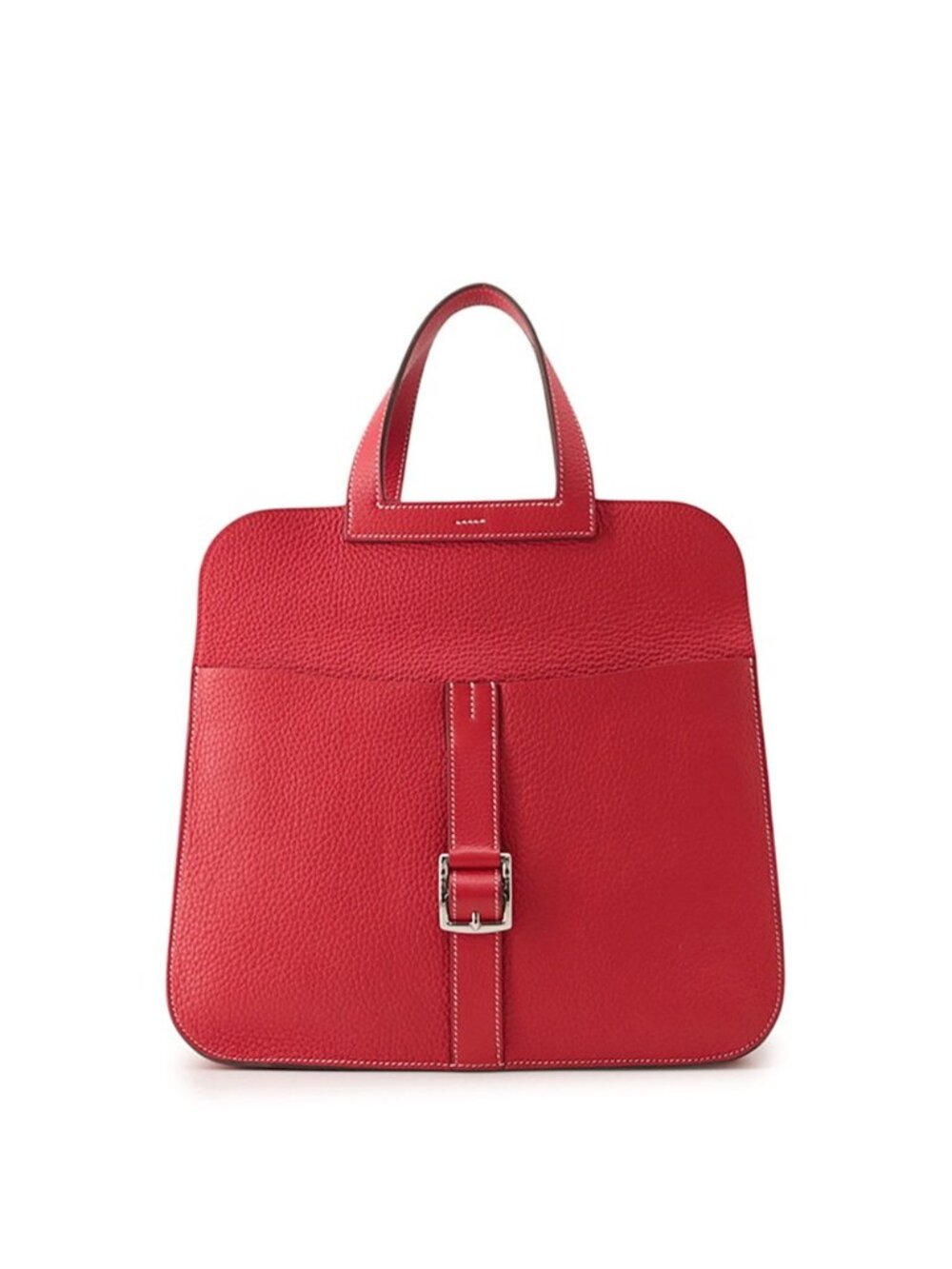 Hermes Handbag Rouge Casaque Silver Taurillon Clemence 2-Way